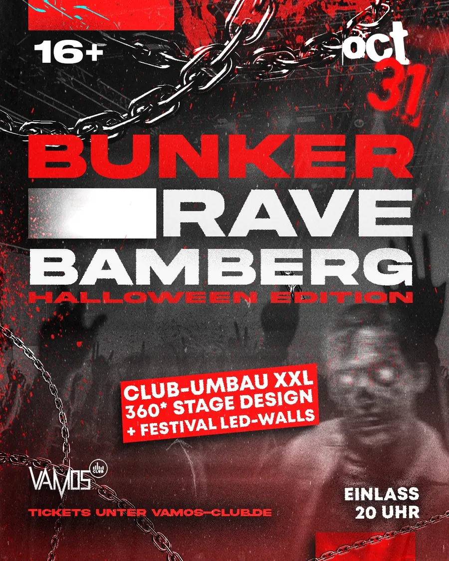 Flyer Bunker Rave Bamberg Halloween Edition